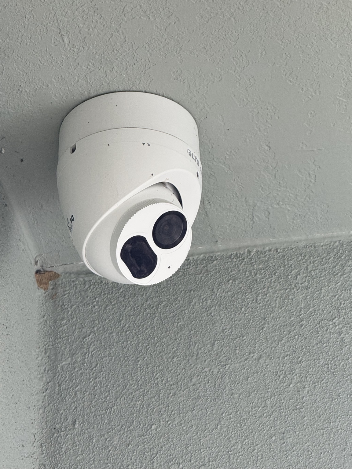 Installed surveillance turret camera