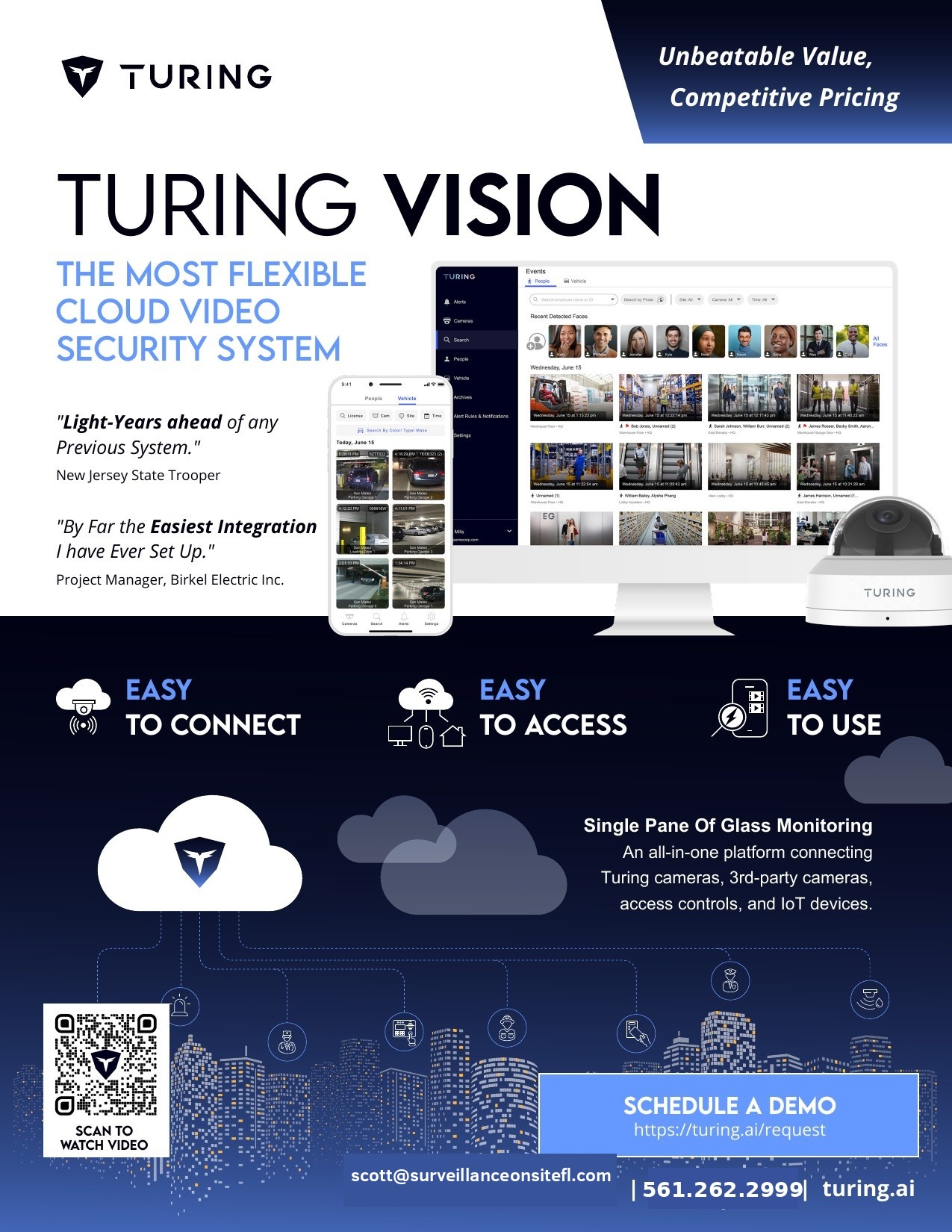 Turing Vision cloud video security system flyer